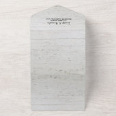 Rustige houten botanische monogram foto Wedding All In One Uitnodiging (Buitenkant)