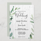 Rustige houten botanische waterverf vertrekt kaart (Voorkant / Achterkant)