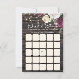 Rustige houten bruiloft Bridal Bingo