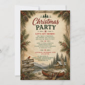 Rustige houten chalet Kerstfeest | Kaart (Voorkant)