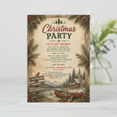 Rustige houten chalet Kerstfeest | Kaart (Staand voorkant)