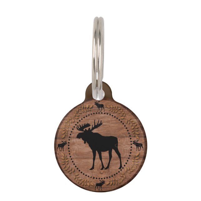 Rustige houten cirkel aangepast label voor gezelsc huisdierpenning (Voorkant)