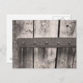 Rustige houten deur en scharnier briefkaart (Voorkant / Achterkant)