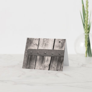 Rustige houten deur en scharnier kaart