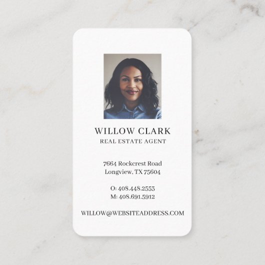 Rustige houten deur Real Estate French Bulldog Visitekaartje (Achterkant)