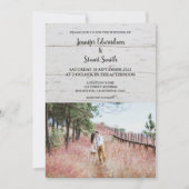 Rustige houten elegante bruiloft met fotoland kaart (Voorkant)