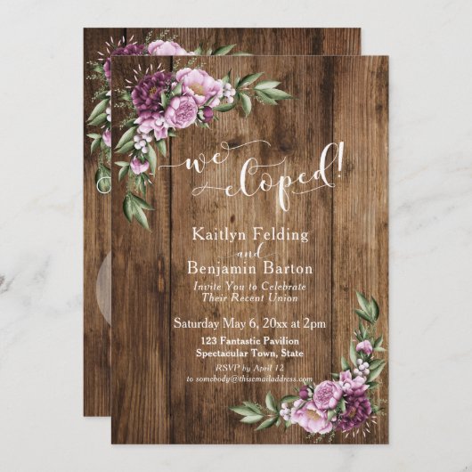 Rustige houten en bloemen We hebben alleen de ontv Kaart (Voorkant / Achterkant)