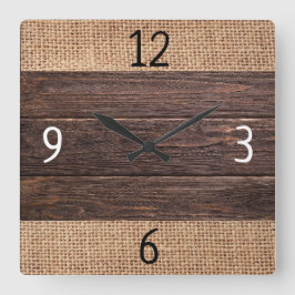 Rustige houten en braadbrauwwarenhuis vierkante klok