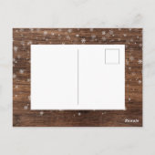 Rustige houten en kerstvlokken | 3 Foto-collage Briefkaart (Achterkant)