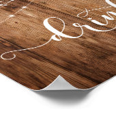 Rustige houten en lichte Drinken Ontvangteken Poster (Hoek)