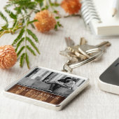 Rustige houten en lichte lichte lampjes Persoonlij Sleutelhanger (Zijkant)