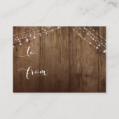 Rustige houten en lichte Vrijgezellenfeest zonder  Informatiekaartje (Achterkant)