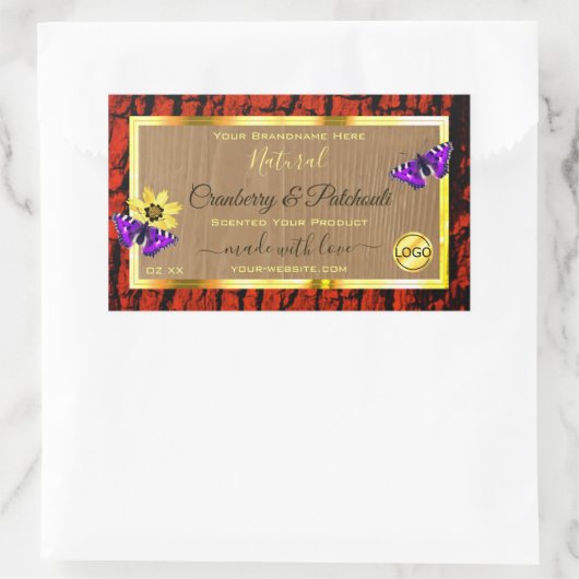 Rustige houten etiketten van Paarse butterflies Lo (Tas)