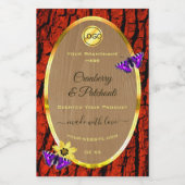 Rustige houten etiketten van Paarse butterflies Lo (Enkel label)