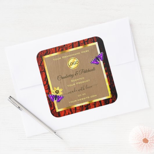 Rustige houten etiketten van Paarse butterflies Lo (Envelop)