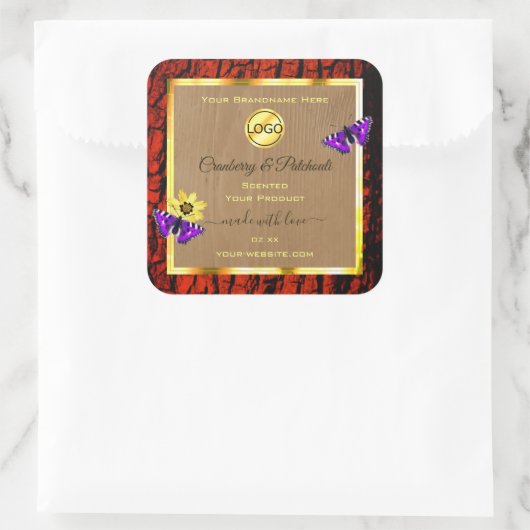 Rustige houten etiketten van Paarse butterflies Lo (Tas)