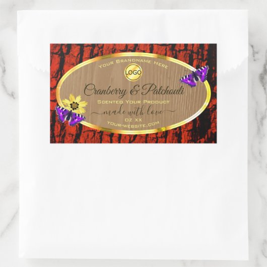 Rustige houten etiketten van Paarse butterflies Lo (Tas)