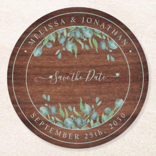 Rustige houten eucalyptus Weddenschap sparen de da Ronde Kartonnen Onderzetter