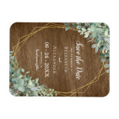 Rustige houten Eucalyptus Wedding Save the Date Magneet (Horizontaal)