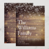 Rustige houten familie Definitie kerstbericht Feestdagenkaart (Voorkant / Achterkant)