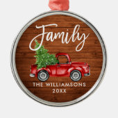 Rustige houten familie, rood handschrift, penseel metalen ornament (Voorkant)