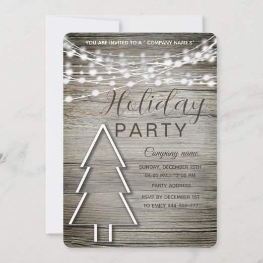 Rustige houten feestdag kaart (Voorkant)