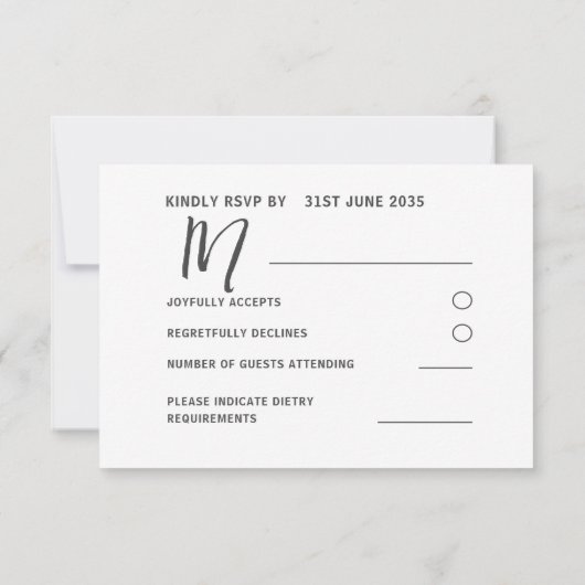 Rustige houten Floral Eucalyptus Wedding RSVP Kaar (Achterkant)