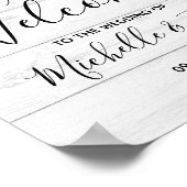 Rustige houten florale bruiloft welkomstteken poster (Hoek)