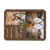 Rustige houten foto Dank je trouwmagneet Magneet (Horizontaal)