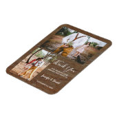 Rustige houten foto Dank je trouwmagneet Magneet (Linkerzijde)