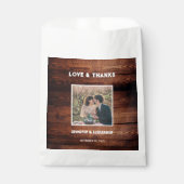 Rustige houten foto Wedding Love Bedankt Bedankzakje (Voorkant)