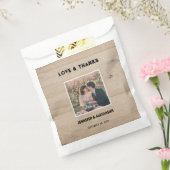 Rustige houten foto Wedding Love Bedankt Bedankzakje (Gezegeld)