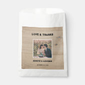 Rustige houten foto Wedding Love Bedankt Bedankzakje (Voorkant)