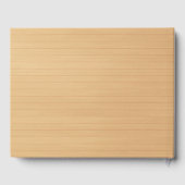 Rustige houten gele vlinderbruiloft gastenboek (Achterkant)