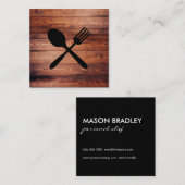 Rustige houten gereedschappen vierkante visitekaartje (Voorkant / Achterkant)