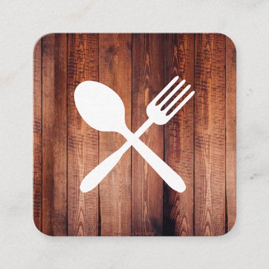 Rustige houten gereedschappen vierkante visitekaartje (Voorkant)