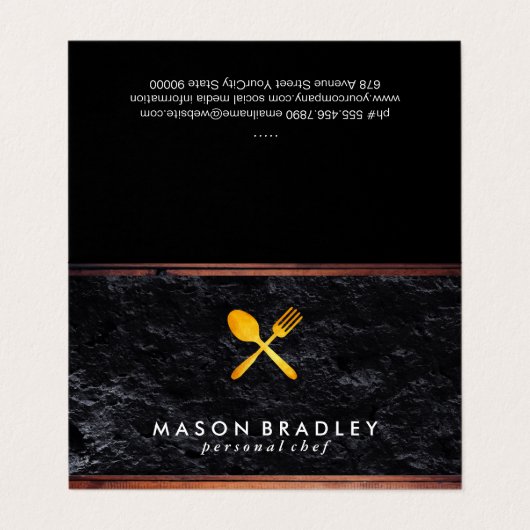 Rustige houten gereedschappen visitekaartje (Buitenkant ongevouwen)