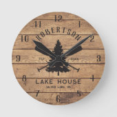 Rustige houten gezindenergie ronde klok (Voorkant)