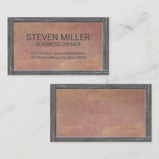 Rustige houten grens | Oude textuur Visitekaartje (Voorkant / Achterkant)