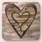 Rustige houten harten houden van onderzetters met (Voorkant)