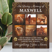 Rustige Houten Herdenkings Hond Fotoplaat