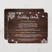 Rustige houten kant en details over strijkvellen informatiekaartje (Voorkant / Achterkant)