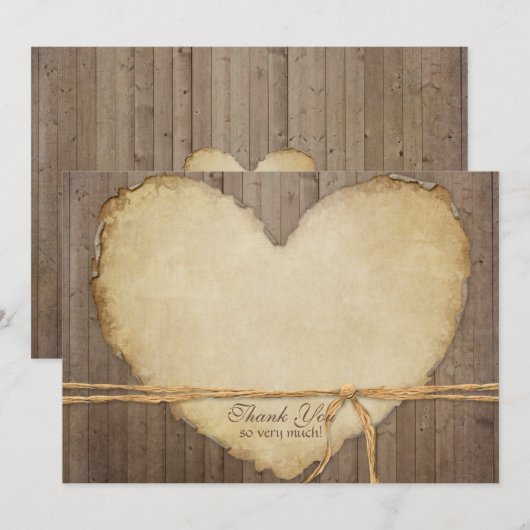 Rustige houten kappen Hartelijk dank Bedankkaart (Voorkant / Achterkant)