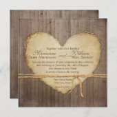 Rustige houten kappen Heart Antiqued Parchment Kaart (Voorkant / Achterkant)