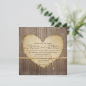 Rustige houten kappen Heart Antiqued Parchment Kaart (Staand voorkant)