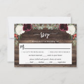 Rustige Houten Kerst Huwelijk RSVP Kaartje (Voorkant)