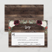 Rustige Houten Kerst Huwelijk RSVP Kaartje (Voorkant / Achterkant)