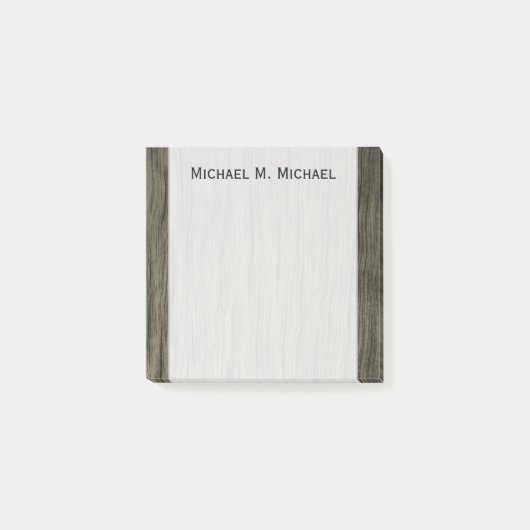 Rustige houten kijkpatronen + aangepaste naamnotit post-it® notes (Voorkant)