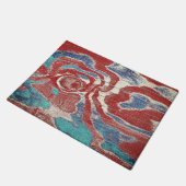 Rustige houten korrel Knot Texture in Red Blue Whi Deurmat (Schuin)