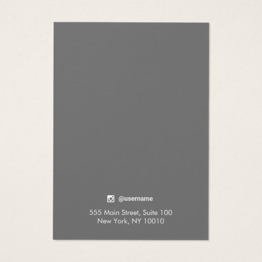 Rustige houten korrel met juwelen visitekaartje (Achterkant)